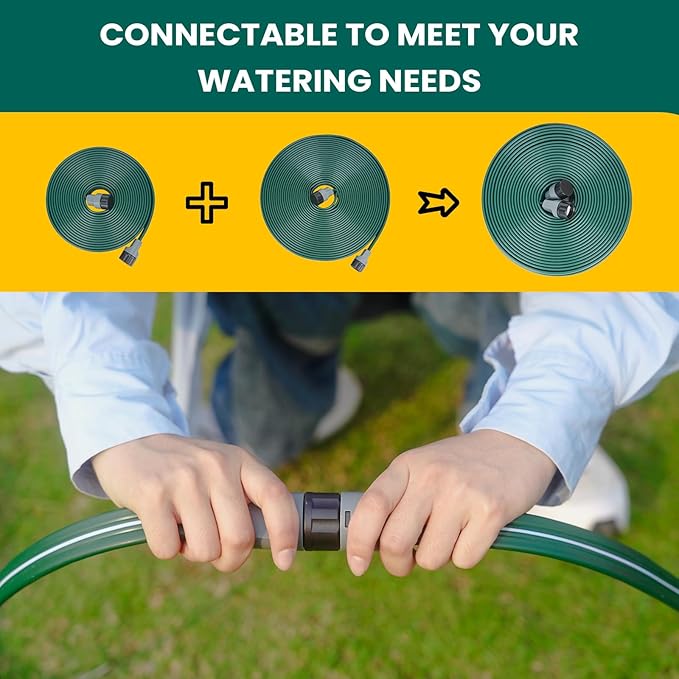 Sprinkler Soaker Hose 25ft 2Pack for Garden Lawn Watering Pipe with Holes High-Efficiency Water-Saving Garden Irrigation System Drip Hose Sprinkler