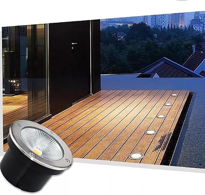 LED Landscape Lights - Buried Lights AC 12/24V Low Voltage Embedded Outdoor Spotlight IP67 Waterproof Garden Courtyard Decorative Spotlight for Garden Step Path Deck(24v - Warm White Colo (24v