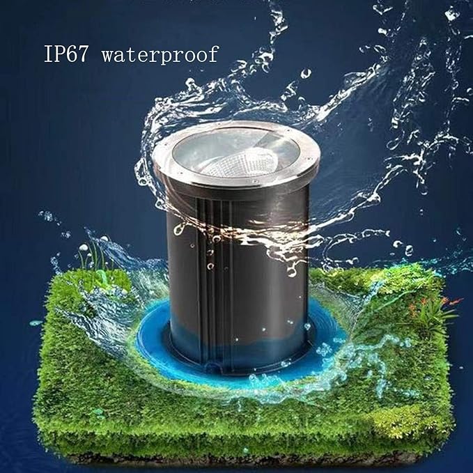 YANYO Recessed Outdoor Floor Spotlights - Floor Landscape Lights Garden Adjustable Angle LED Buried Lights 85-110V Spotlights IP67 Waterproof Well Lights Outdoor Landscape Lighting for Step (Color
