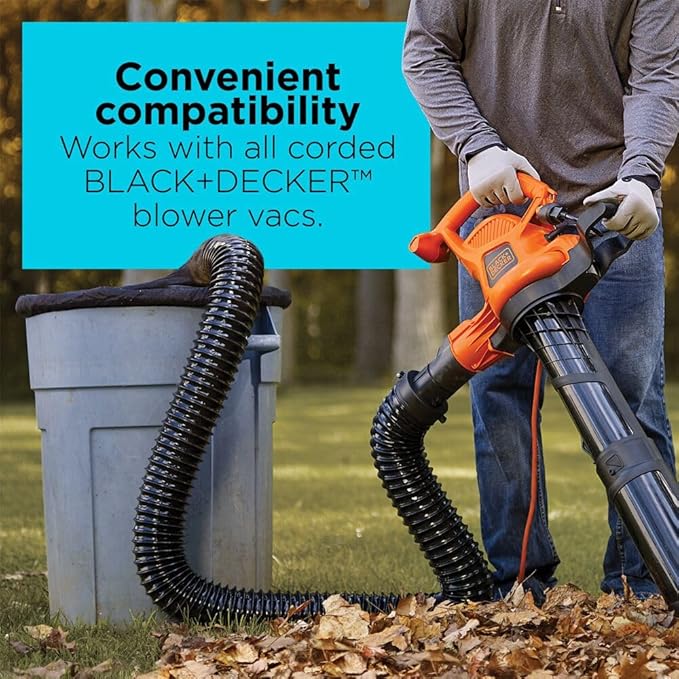 BLACK+DECKER BLACK+ DECKER Leaf Blower Hose Attachment for Corded Leaf Blowers Attachment Only 8ft (BV-006)