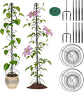 2 Pack Spiral Metal Trellis for Climbing Plants Outdoor 75 Adjustable Plants Trellis Support Metal Garden Trellis with Center Pole and 3 Pronged Climbing Plant Grow Cage Stand for Plants Flowers
