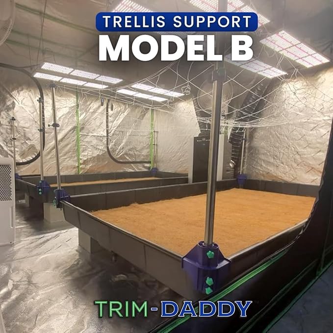 Trim Daddy Trellis System Support Kit (Model B) - for Climbing Plants | Round Corner | Ideal for Hydroponics Growing System Greenhouse &amp Garden