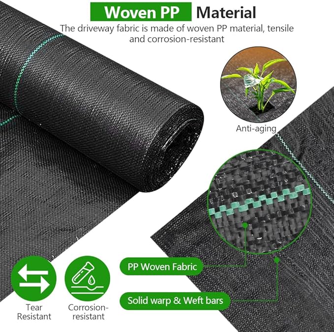 6ft x 300ft Weed Barrier Landscape Fabric Heavy Duty3.2 oz Weed Blocker Garden Ground Cover FabricGarden Control ClothGround Cover with Woven Weed ClothDurable Landscaping Fabric