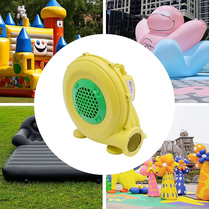 Air Blower Pump Fan 2150Pa Air Blower Jumping Bed Inflator Powerful Inflatable Bounce House Blower for Inflatable Water Slide Bouncy Castle Bounce House Speed 3250RPM 1118CFM Air Volume