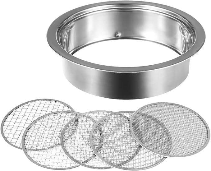 Stainless Steel Soil Sieve Soil Sieve Set Garden Stainless Steel Mesh SifterCompost with 136912mm and Bonsai Scoop