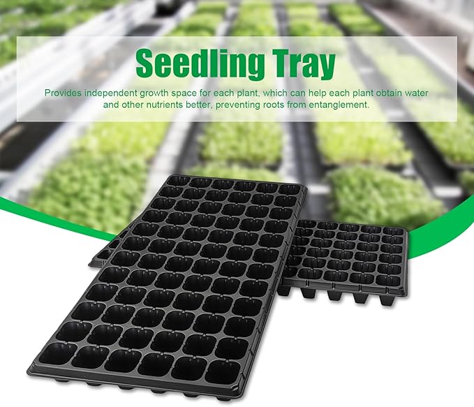 72 Cell Seed Trays Thick Durable 72 Cell Plug Tray Seedling Plastic Nursery Tray for 1020 Flat Germination (10-Pack 21×11 1.81 Height Low)