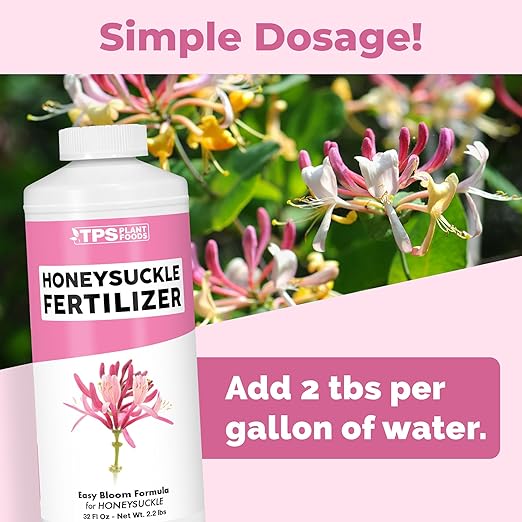 Honeysuckle Fertilizer – Liquid Plant Food for More Blooms Stronger Vining Growth &amp Sweet Fragrance 32 oz