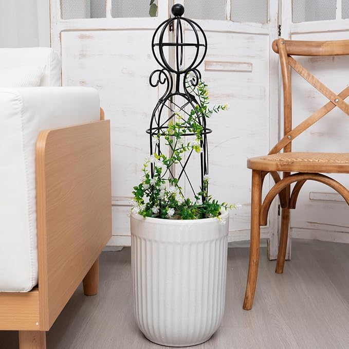 Garden Obelisk Trellis for Climbing Plants - 27.1 x 7.8 -Durable Metal Design Rust-Proof Ideal for Indoor &amp Outdoor Use Perfect for Roses Topiaries and Garden Decor