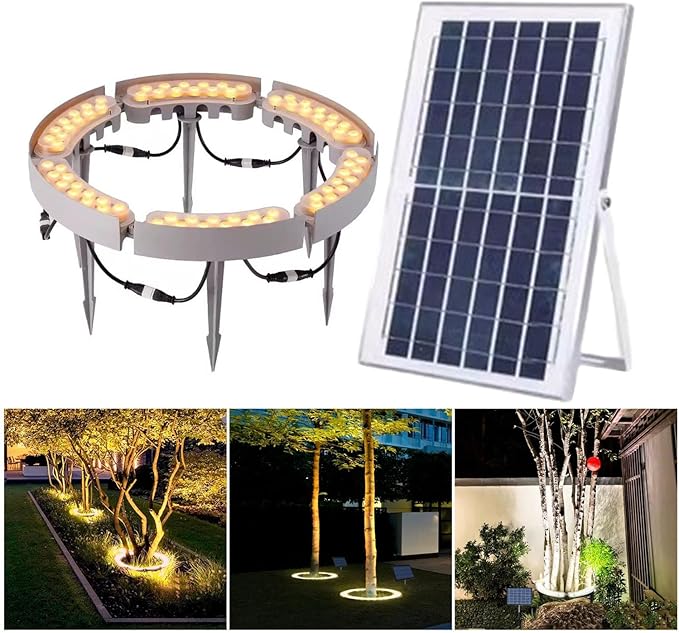 Outdoor Landscape SpotlightsSolar Lights Led Low Voltage Landscape Tree Ring Lights Garden Solar Lightsfor Patio