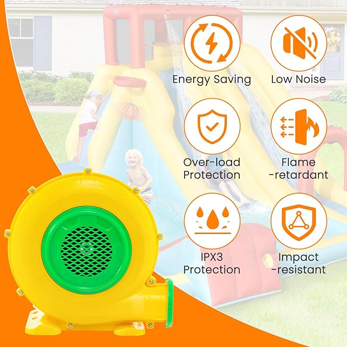 Costzon Air Blower 950W Bounce House Blower Pump Fan Commercial Inflatable Bouncer Blower 2620pa Air Blower for Inflatables Perfect for Inflatable Water Slide Jumper Bouncy Castle