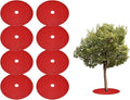 HARFINGTON 8pcs Tree Mulch Ring 20.5 Inch Non-Woven Round Tree Protector Weed Barrier Mat Plant Cover Rings for Weed Grass Control Root Protection Red