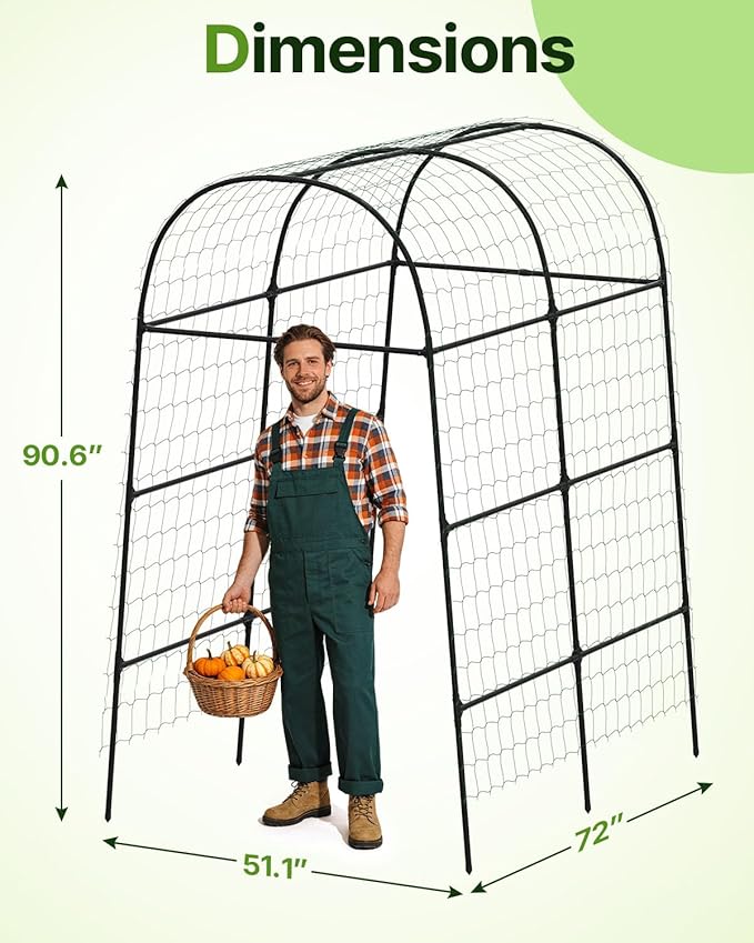Suteck Garden Arch Trellis 7.5FT Tall – Garden Trellis for Climbing Plants Outdoor Arch Trellis for Vegetables Roses &amp Vines Easy Assembly for Backyard Pathway &amp Patio