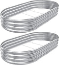 AHEONLAR 2pack 6×3×1ft Raised Garden BedOutdoor Galvanized Planter Boxes Oval Large Metal Raised Garden Beds for Vegetables
