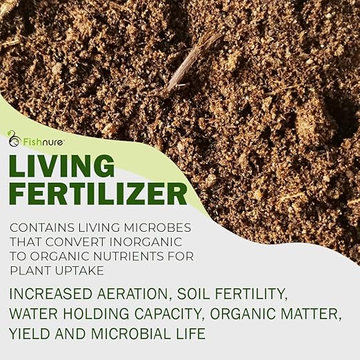 Fishnure - Humus Fish Compost Fertilizer for Indoor Plants Outdoor Houseplant Fertilizer Plant Food for Houseplants Gardener Gifts 1 lb Convenience Pack for 3-Gallon Pot