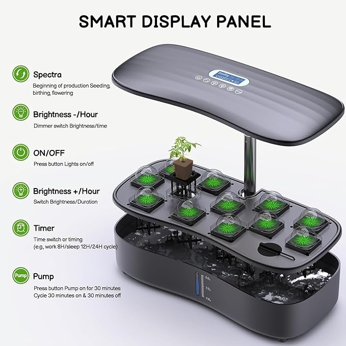 Hydroponics Growing System Kit - 12 Pods Indoor Herb Garden with LED Grow Light Adjustable Height up to 17 Auto Timer - Perfect Home Birthday &amp Mother’s Day Gift for Women