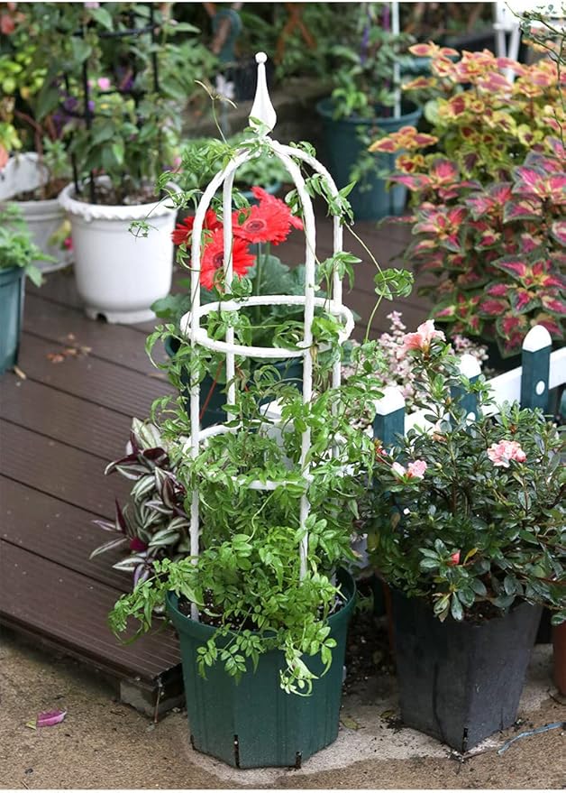 Garden Trellis for Climbing Plants Plant Support Cage Tower Obelisk Plant Support Indoor Potted Plant Plant Trellis for Climbing Vines Tomato Flower Vegetable Rose