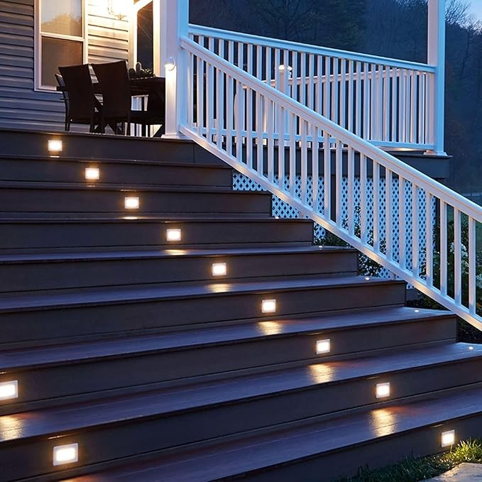 LED Beam Spotlights - LED Outdoor Step Lights AC220V Outdoor Spotlight Recessed Spotlight For Yard Lawn IP65 Waterproof Square Buried Spotlight For Outdoor Patio Deck Landscape Lighting(White2w(2