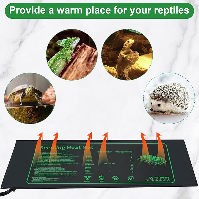 Ganeen Seedling Heat Mat 8 Pack – 10x20.75 Inch Waterproof Durable Warm Hydroponic Heating Pad Bulk for Seed Starting Indoor Gardening &amp Greenhouse Seed Germination