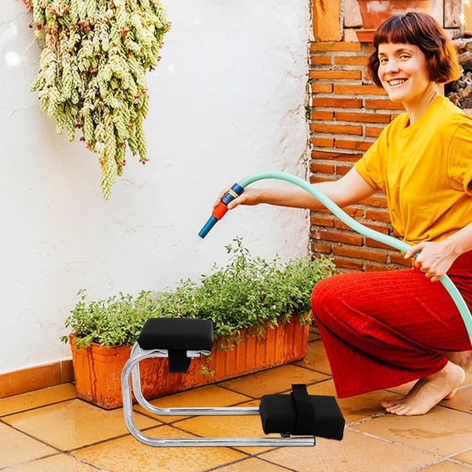 HANABASS Wearable Garden Kneeler Seat with Thick Foam Knee Pad 15.2x25x48cm Natural Color Portable Gardening Stool for Yard Work and Camping