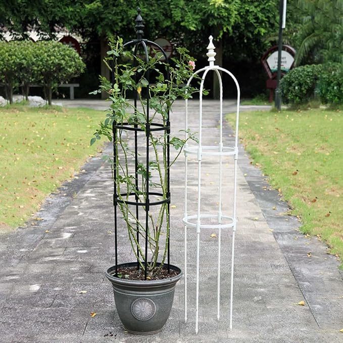 Tower Obelisk Garden Trellis U-Shaped Plant Stand Flower Climbing Frame Rust-Resistant Stainless Steel Flower Support