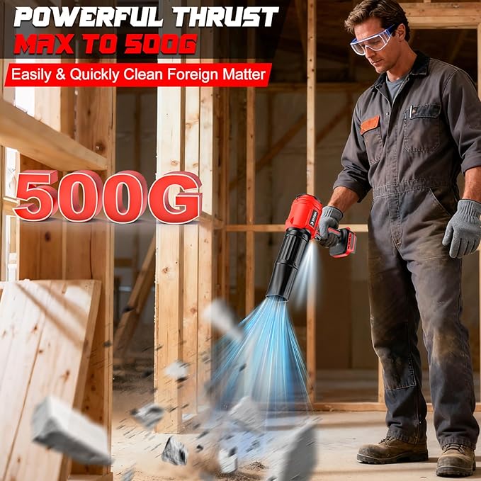 Cordless Leaf Blower Compatible for Milwaukee 18V Battery(NO Battery) Mini Turbo Jet Blower with 2 Nozzles Lightweight &amp One-Hand Use for Patio Garage Yard Cleaning Car Dryer(Tool Only)