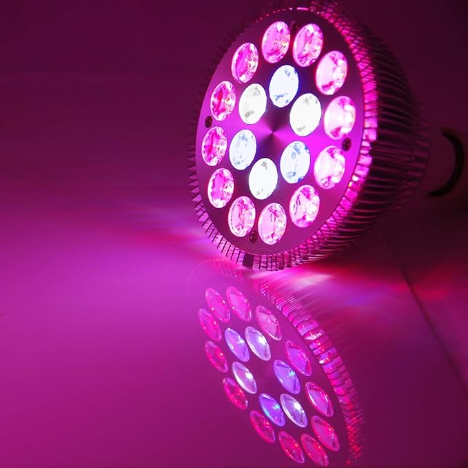 ABI 18W Full Spectrum LED Grow Light Bulb PAR38 (Blue 450-460nm Red 620-630 nm Deep Red 660nm Cold White 10000K)