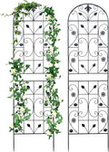 Trellis for Climbing Plants Outdoor （2 Pack 70.8x19.6-inch） Generic Metal Garden Trellis Rustproof Easy Assembly（Black）