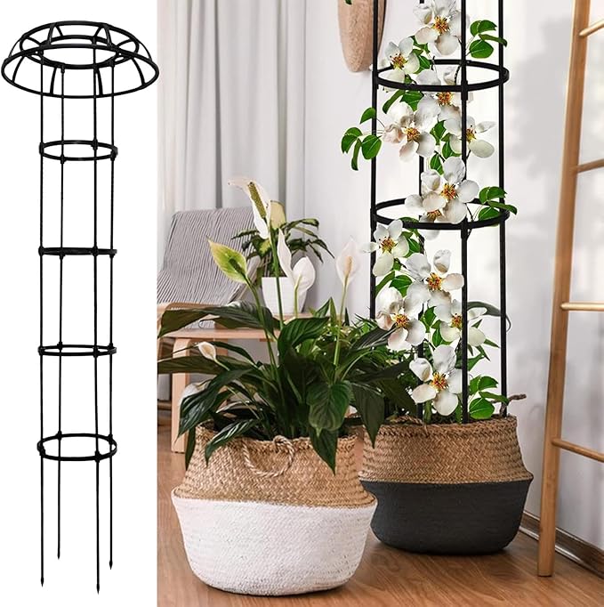 Garden Trellis - Mushroom Top Trellis | Plant Trellis for Potted Plants | Flower Vegetables Cage Rack | Small Tower Obelisk | Plant Stake for Flower | Plant Trellis Support for Potted Houseplant Vine