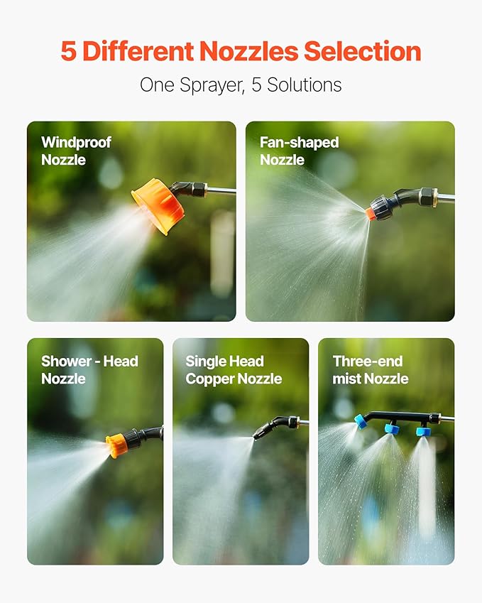 VEVOR Battery Powered Backpack Sprayer 3.2 Gal Powerful Electric Backpack Sprayer 2 Retractable Wands &amp 5 Nozzles Adjustable 0-90 PSI 2 Hour Runtime Portable Weed Sprayers for Yard Garden Law
