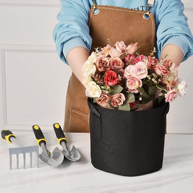 24-Pack 10 Gallon Thickened Non-Woven Grow Bags Aeration Fabric Pots with Handles