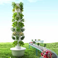 Hydroponics Growing System Tower with Foldable LED Light 20/28/36 Pods Vertical Hydroponic Tower Auto Water Circulate Hydroponics Tower Garden for Herbs Fruits and Vegetables 9Layer