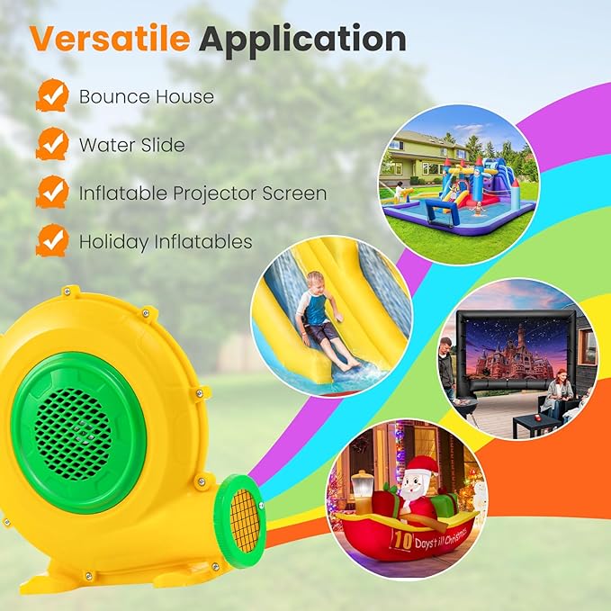 Costzon Air Blower 680W Bounce House Blower Pump Fan Commercial Inflatable Bouncer Blower 2340pa Air Blower for Inflatables Perfect for Inflatable Water Slide Jumper Bouncy Castle