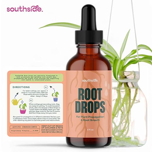 Root Drops - Liquid Rooting Vitamins | Fast Propagation Stronger Roots Less Shock | Works in Water Soil Leca Moss | for All Indoor Houseplants Like Pothos Monstera Philodendron (4 oz)