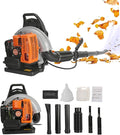 Backpack Gas Powered Leaf Blower 63CC 665CFM 2-Stroke Grass Lawn Blower Air Cooling Gasoline Backpack Grass Blowers with Air-Cooled Snow Blowers for Garden Care