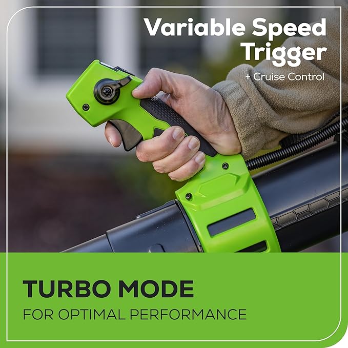 Greenworks 40V (175 MPH / 710 CFM) Dual Port Cordless Brushless Backpack Leaf Blower (2) 8.0Ah Battery and Charger Included