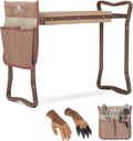 Garden Kneeler and Seat Garden Folding Bench with Tool Pocket Garden Gloves and Soft EVA Kneeling Pad