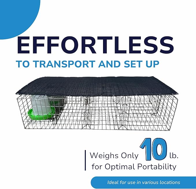 Bird Barrier Humane &amp Durable Pigeon Trap | Secures Up to 12 Pigeons | 3 One-Way Doors with Guards | Easy Transport &amp Setup | 35x16x8 with Center Access | Lightweight 10 lbs Bird Management