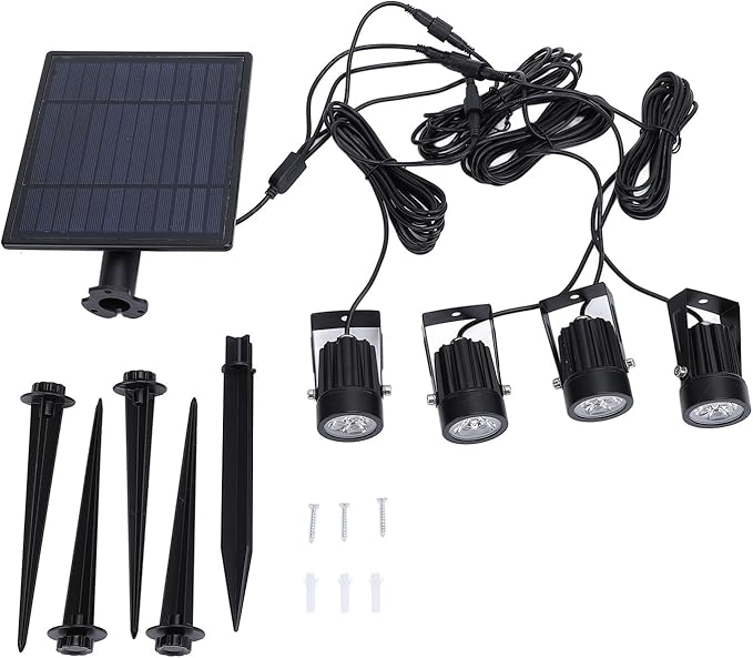 Solar Stake Light IP65 Waterproof 3000K Warm Light Outdoor Garden Decorative Landscape Lights for Walkway Driveway Lawn Patio - Adjustable Spotlight with Solar Powered Automati