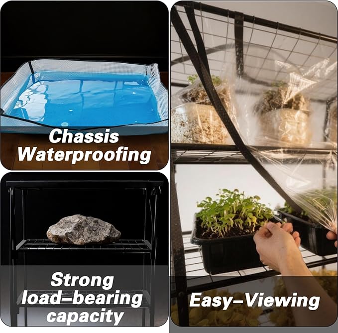 Mushroom Grow Tent Martha Tent for Mushrooms Growing kit Small Greenhouse Indoor Mushrooms Growing Supplies Mini Greenhouse Indoor Grow Cabinet Including Trays (Mushroom Grow Tent)