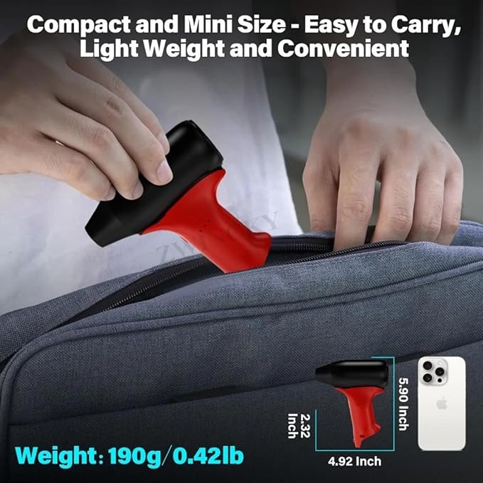 Portable Jet Fan Mini Blower130000 RPM Compressed Air Duster Compatible with Milwaukee 12V Lithium Battery Powered Jet Dry Blower for CarHomeCleaningLeaf Blower