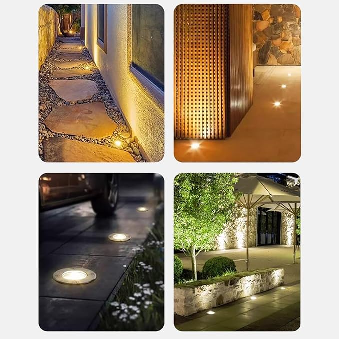 LED Outdoor Recessed Landscape Lights IP67 Waterproof Spotlights DC 24V Ultra-Thin Ground Washers