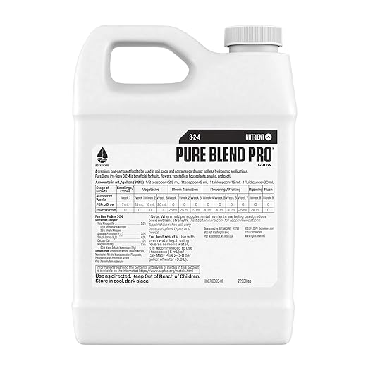 Botanicare Pure Blend Pro Grow Nutrient 3-2-4 1 qt.