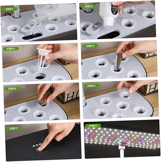 1set Indoor Hydroponics Growing Kit with Led Grow Light Smart Planting Device for Vegetables Space-Saving Design for Indoor Gardening and Spaces