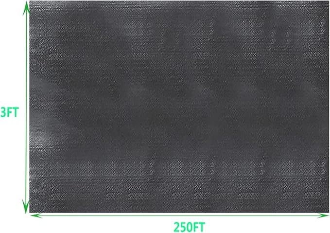 3FT*250FT Weed Barrier 3.2 oz Garden Ground Cover Fabric Heavy Duty Landscape Fabric Easy to Install for Gardening Tillage and Agriculture.