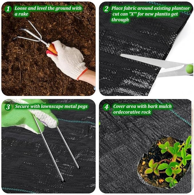 4x300ft Weed Barrier Landscape Fabric5.3 oz Weed Blocker Garden Ground Cover FabricGarden Control ClothGround Cover with Woven Weed ClothDurable Landscaping Fabric Black