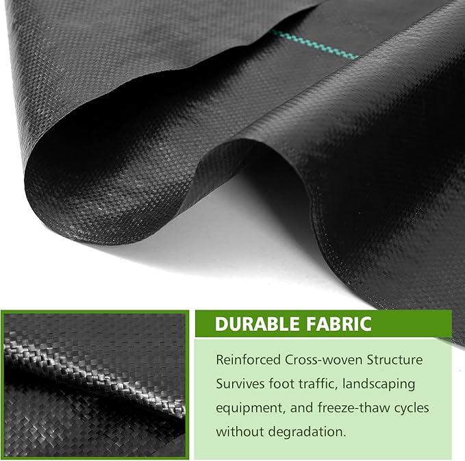 4x100FT Weed Barrier Landscape Fabric 3.2oz Heavy Duty Garden Cloth Ground Cover for Gardening Come with 20 U-Shaped Securing Pegs