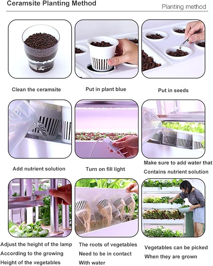 Indoor Garden Hydroponic Growing System3/4 Tier Hydroponics Tower SetHydroponic PlanterPlant Vertical HydroponicsSuitable for Planting Leafy VegetablesStem Vegetables 90holes