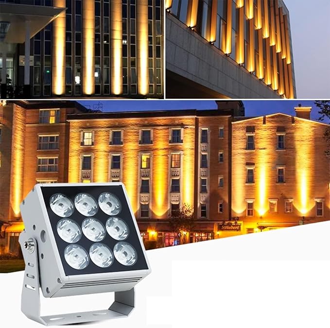 LED Garden Spotlights - Outdoor Waterproof IP65 Floodlights - 110-230V Long Distance Beam Lights for Buildings Villas Hotel Lighting - Red LED Landscape Lights