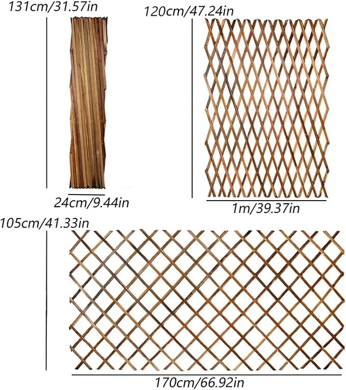 Expandable Garden Trellis Retractable Plant Climbing Pergola Garden Fence Decorative Outdoor Wall Hanging Balcony Terrace Pet Barrier(135HWP)
