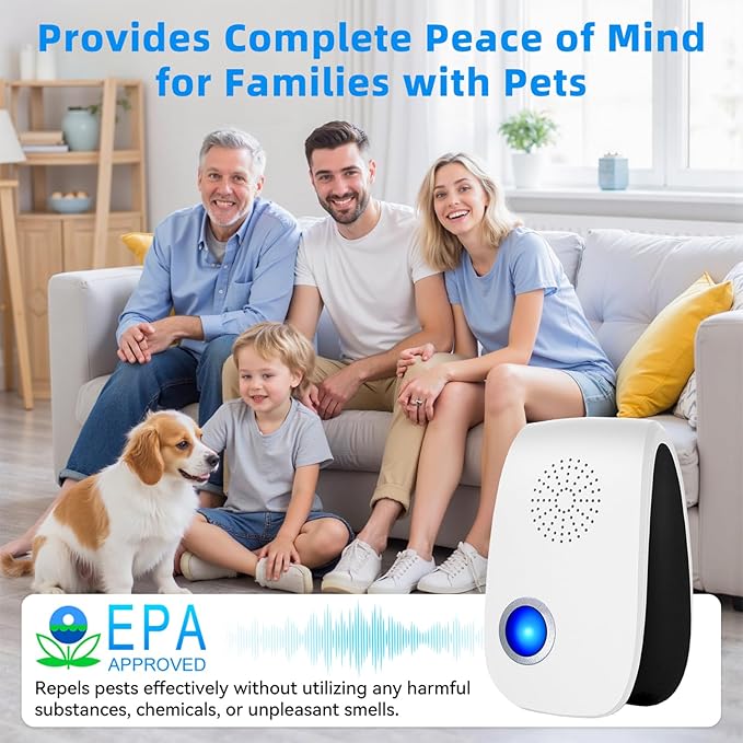 Upgraded Ultrasonic Repellent Indoor Pest Repellent Electronic Plug in Pest Control for Roach Ant Rodent Mouse Bugs Mosquito Spider Repellent for House Garage Warehouse (12 Packs)